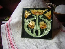 4 Jugendstil Fliese Kachel Art Nouveau Tile