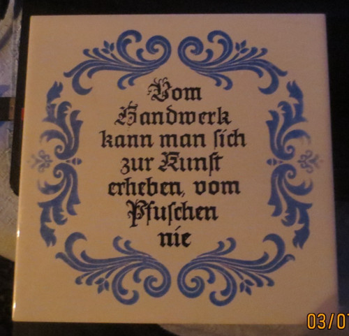 Alte fliese kachel mit spruch - mit,