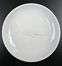 KPM Berlin Porzellan Wandteller Relief Vogeldekor weiss Porcelain Wall Plate 