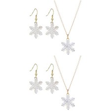  4 Sets Schneeflocke Anhänger