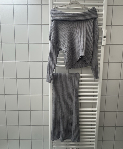 Damen strick zweiteilig grau - damen,
