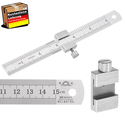 Edelstahl hakenlineal cm - hakenlineal, 15