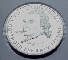 Gotthold Ephraim Lessing -  Gedenkprägung in PP zur 20 Mark Münze der DDR 1979
