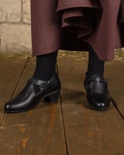 Mytholon Muriel Schuhe Leder Schwarz 38 Larp Mittelalter Reenactment #23252