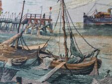 Rügen Teppich Wandteppich Gobelin Wandbehang Maritim antik alt wohl 1900 - 1930