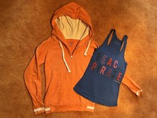 Sansibar Sylt Pullover & Tanktop Damen XXS, Aprikot & blau, Kapuze, Zipper