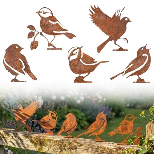 Rostige metall vögel - rostige,