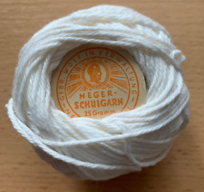 Original DDR  N e g e r -Schulgarn, 25 g, weiß, Rarität, Vintage