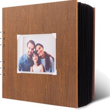 Fotoalbum Holz, Scrapbook, Gästebuch, DIY, Hochzeit, Baby, Reise, 28x28cm