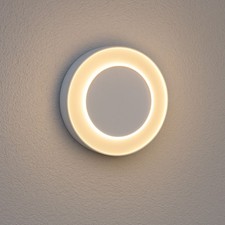 LED Außenleuchte Wandlampe Circular Weiß rund Ø20cm IP54 13W 700lm warmweiß