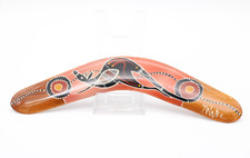 Australian Aboriginal Art australischer Bumerang aus Holz Handbemalt Vintage