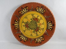 alter Ton / Keramik Wandteller Ø ca. 30,5 cm