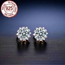 Weiß CZ Rund Ohrstecker