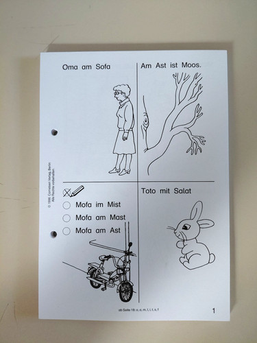 Seitiges leseheft für den - leseheft,