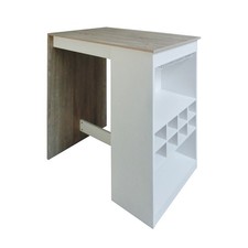 Küchenbar Lisa Sonoma Weiß Bartisch mit Regal HTI-Living