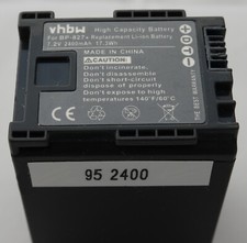 Akku wie Canon BP-827 (vhbw) - Kapazität 95% von 2400mAh gemessen mit CADEX