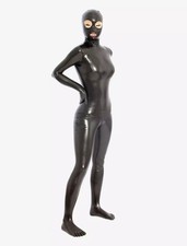 Damen Latex Catsuit Schwarz