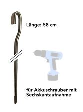 Markisenkurbel elektrisch 58cm lang, für Akkuschrauber, Edelstahl, V2A, Markise
