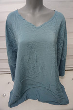 Damen Shirt Oberteil Tunika  Gr. 44-46-48-50-52 Blau ohne Muster 