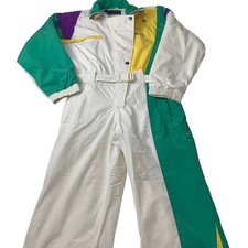 FILA Magic Line Schneeanzug Retro Colourblock Skianzug Vintage Damen UK 10