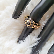 Diamantring 375/- Gelbgold , Goldring mit farbigen Diamanten 9 ct.