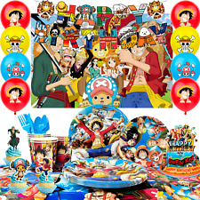 112 Pcs One Piece Geburtstags Deko Für Junge Kinder Party Set Ballons Teller