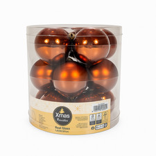 15x Echte Glas Weihnachtskugeln Ø 5,7 cm Braun – Christbaumschmuck Set
