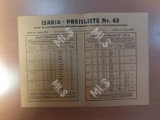 Isaria Preisliste Nr. 63