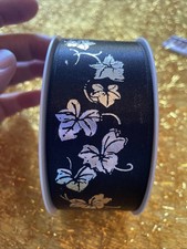 3m Trauerbinde Trauerschleife Efeu 40mm breit Trauerband Schwarz Band Silber