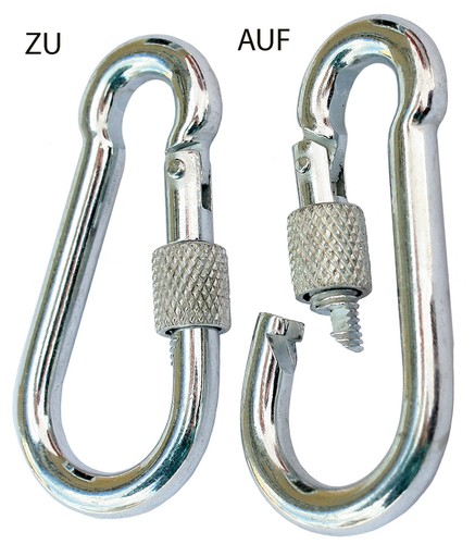 Karabinerhaken verzinkt 12 - karabinerhaken, 4–12