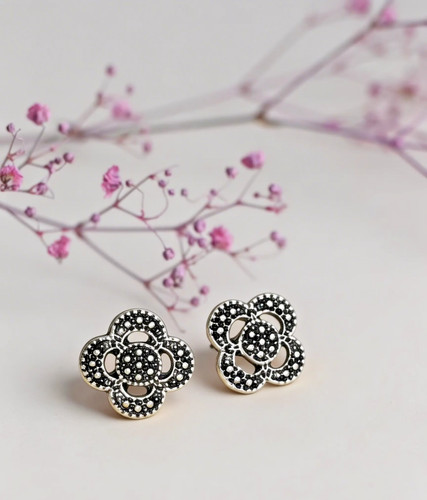 Silber ohrstecker blume - ohrstecker,