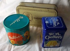 3x Alte Blechdose Bahlsen Dr. Oetker Backwunder Reese Nostalgiedose Vintage Dose