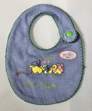 Baby Born Dolly Lätzchen blau Baumwolle Jersey Stoff Mama und Baby Enten