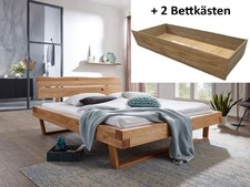 Doppelbett Bett mit Bettkästen 180x200cm Massivholz Wildeiche massiv geölt NEUII