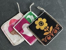 3 Retro Topflappen bunt