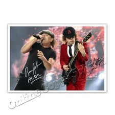 ACDC signiert Angus Young & Brian Johnson ++ Autogrammfotokarte / autograph
