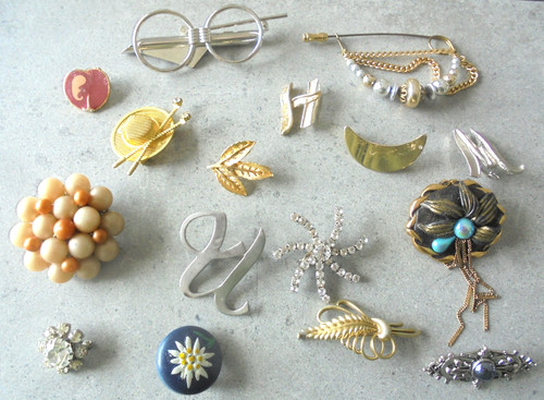 Konvolut broschen schmuck - 16,