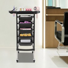 6-tier Bedienungswagen Rechteckig Salon Friseur Arbeitswagen mit 5 Schubladen
