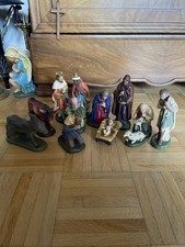 Schöne alte Krippe 12 Krippenfiguren gemarktet aus Gips 15 er Heilige Familie…