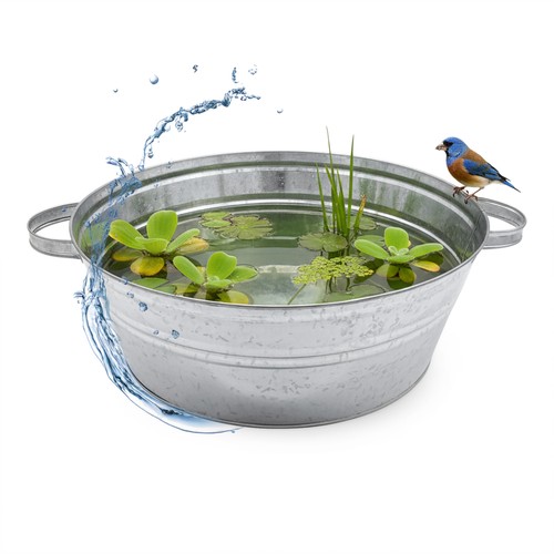 Zink wanne blumen schale - zink, mit