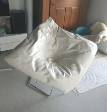 Ronald Schmitt Design Sessel Leder Weiss no Eames But Retro Loungesessel