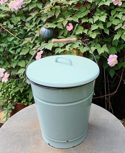 Alter emaille eimer blau - alter,