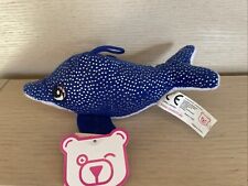 Delphin -Glitzer- blau - Stofftier - Kuscheltier - NEUWERTIG