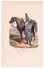 Engraving 19th century hussar