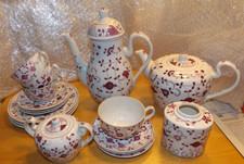 Konvolut August Warnecke China Purpur handbemalt