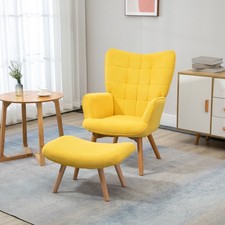 Homcom ohrensessel mit hocker - ohrensessel,