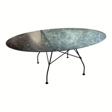 Kartell Esstisch Glossy Tischplatte Feinsteinzeug Marmoroptik Grün Gestell 