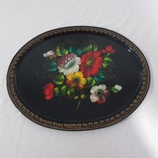 Großes USSR Metall Tablett / Handbemahlt / VTG / ca. 50 x 40 cm