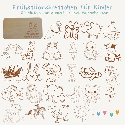 Frühstücksbrettchen kinder - frühstücksbrettchen, i