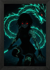 Anime Mädchen mit Drache und